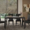 Eettafel keuken 140x90 cm van hout modern met ijzeren poten Sartel Aanbod