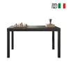 Eettafel keuken 140x90 cm van hout modern met ijzeren poten Sartel Kortingen