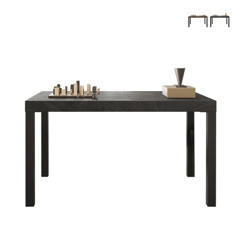 Eettafel keuken 140x90 cm van hout modern met ijzeren poten Sartel Aanbieding