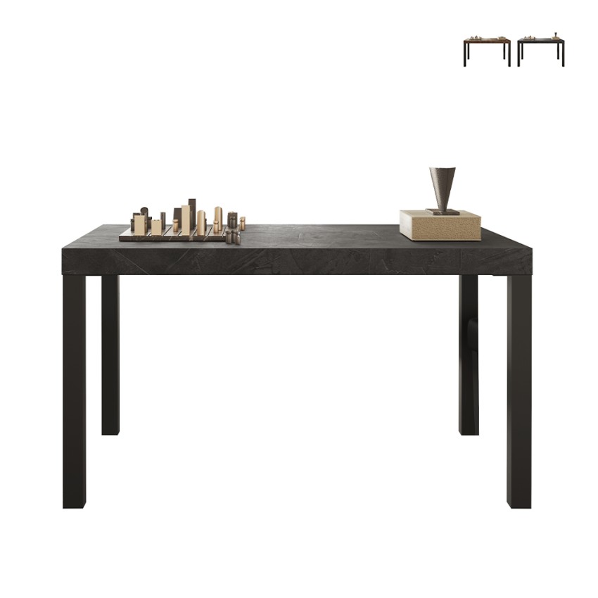 Eettafel keuken 140x90 cm van hout modern met ijzeren poten Sartel Aanbieding