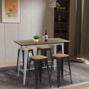 Industriële vintage eettafel van hout en metaal 120x60x106 cm Catal Brush Model