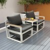 Loungeset met 2 fauteuils, 2 voetenbankjes en bijzettafel Qamal Aanbod