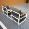 Loungeset met 2 fauteuils, 2 voetenbankjes en bijzettafel Qamal Korting