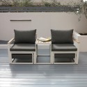 Loungeset met 2 fauteuils, 2 voetenbankjes en bijzettafel Qamal Kortingen