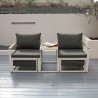 Loungeset met 2 fauteuils, 2 voetenbankjes en bijzettafel Qamal Kortingen