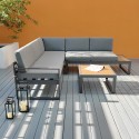 Tuin loungeset met hoekbank met 3 + 2 zitplaatsen en tafel Eysha Verkoop
