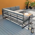 Tuin loungeset met hoekbank met 3 + 2 zitplaatsen en tafel Eysha Aanbod
