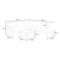 Tuin loungeset met hoekbank met 3 + 2 zitplaatsen en tafel Eysha Catalogus