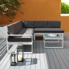 Tuinset met lounge hoekbank en glazen tafeltje Jamila Aanbod