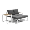 Loungeset met 2 fauteuils, 2 voetenbankjes en bijzettafel Qamal Verkoop