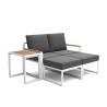 Loungeset met 2 fauteuils, 2 voetenbankjes en bijzettafel Qamal Verkoop