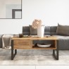 Lage salontafel 100x60 cm in industriële stijl van hout en metaal Maupin Korting