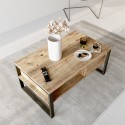 Lage salontafel 100x60 cm in industriële stijl van hout en metaal Maupin Kortingen