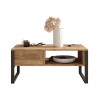 Lage salontafel 100x60 cm in industriële stijl van hout en metaal Maupin Verkoop