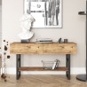 Houten en metalen consoletafel in industriële stijl met 2 laden Etage Aanbod