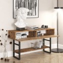 Houten en metalen consoletafel in industriële stijl met 2 laden Etage Kortingen