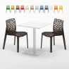 Vierkante salontafel wit 60x60 cm en 2 gekleurde stoelen Gruvyer Lemon Karakteristieken