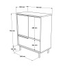 Multifunctionele houten kast met 3 deuren 75x36x90 cm Thaon 