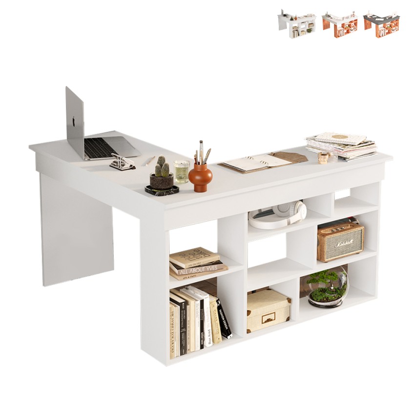 Hoekbureau met boekenkast 120x120 cm van hout met 5 planken Arvada Aanbod Hoekbureau met boekenkast 120x120 cm van hout met 5 planken Arvada Aanbod