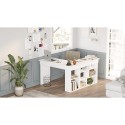 Hoekbureau met boekenkast 120x120 cm van hout met 5 planken Arvada 