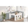 Hoekbureau met boekenkast 120x120 cm van hout met 5 planken Arvada 