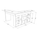 Hoekbureau met boekenkast 120x120 cm van hout met 5 planken Arvada 