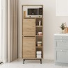 Houten keukenkast met 2 deuren en 7 planken 60x36x150 cm Biruni Aanbod