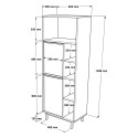 Houten keukenkast met 2 deuren en 7 planken 60x36x150 cm Biruni Keuze