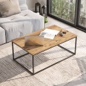 Minimalistische industriële salontafel van hout en metaal 100x60 cm Nael Aanbod