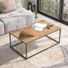 Minimalistische industriële salontafel van hout en metaal 100x60 cm Nael Aanbod