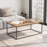 Minimalistische industriële salontafel van hout en metaal 100x60 cm Nael Aanbieding