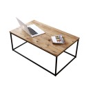 Minimalistische industriële salontafel van hout en metaal 100x60 cm Nael Verkoop