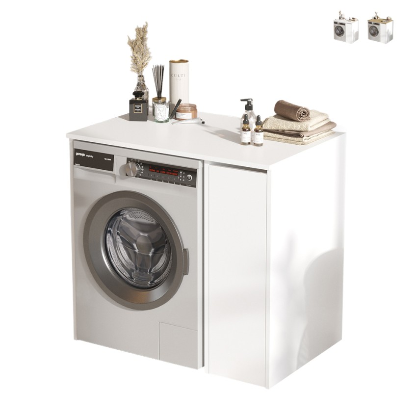 Wasmachine-of drogerkast met uittrekbare lade met 3 planken Wavers Verkoop Wasmachine-of drogerkast met uittrekbare lade met 3 planken Wavers Verkoop