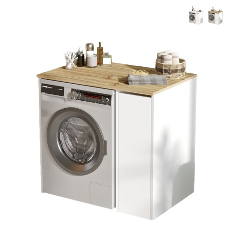 Wasmachine-of drogerkast met uittrekbare lade met 3 planken Wavers Aanbieding