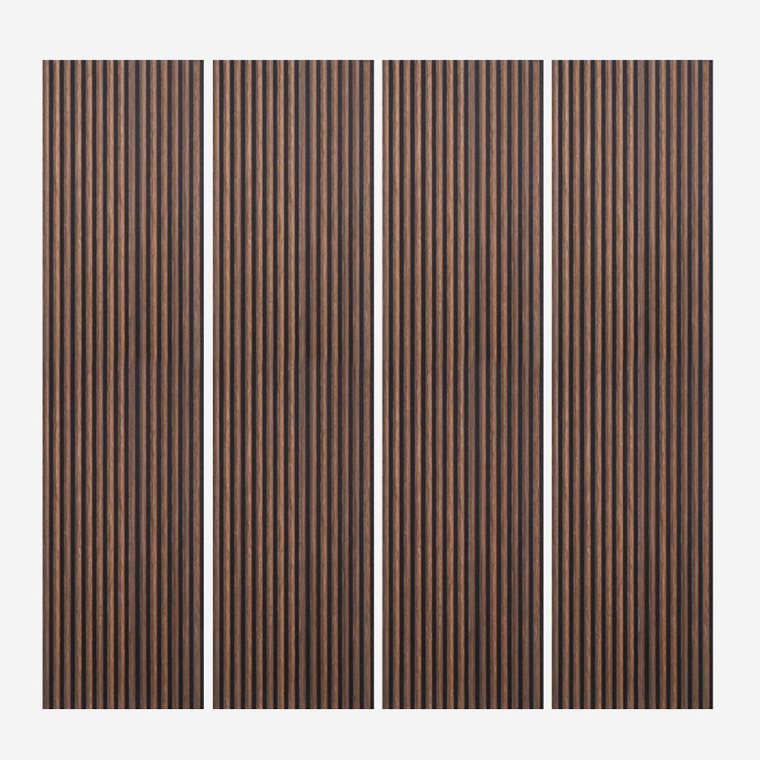 4 x akoestische houten wandpanelen 3D-paneel voor binnen 240x60 cm Kover-SO Aanbieding
