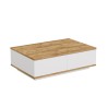 Lage witte en houten salontafel met 2 deuren 90x60 cm Tynne Verkoop