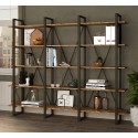 Moderne wandboekenkast van metaal en houten planken 220x34x180 cm Batuan Catalogus