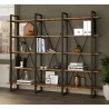 Moderne wandboekenkast van metaal en houten planken 220x34x180 cm Batuan Catalogus