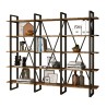 Moderne wandboekenkast van metaal en houten planken 220x34x180 cm Batuan Verkoop