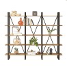 Moderne wandboekenkast van metaal en houten planken 220x34x180 cm Batuan Korting