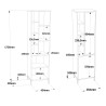 Witte kolomkast badkamerkast met 2 deuren en planken 45x36x184 cm Femmy Voorraad