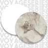 Mobiele make-up tafel met spiegel en 3 lades in wit marmer met gouden poten Helier Catalogus