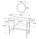 Mobiele make-up tafel met spiegel en 3 lades in wit marmer met gouden poten Helier Voorraad