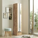 Kledingkast schoenenkast van hout met spiegeldeur en 3 planken 36x36x180 cm Torge Aanbod