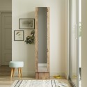 Kledingkast schoenenkast van hout met spiegeldeur en 3 planken 36x36x180 cm Torge Korting