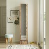 Kledingkast schoenenkast van hout met spiegeldeur en 3 planken 36x36x180 cm Torge Korting