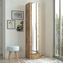 Kledingkast schoenenkast van hout met spiegeldeur en 3 planken 36x36x180 cm Torge Aanbieding