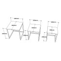 Set van 3 salontafels in industriële stijl van hout en zwart metaal Leron Catalogus