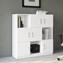 Multifunctionele kantoormeubel boekenkast met 9 vakken wit 120x38x122 cm Kaspar Aanbieding
