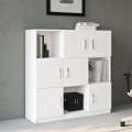 Multifunctionele kantoormeubel boekenkast met 9 vakken wit 120x38x122 cm Kaspar Aanbieding